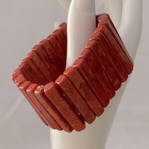 Red Sponge Coral Beaded Bracelet